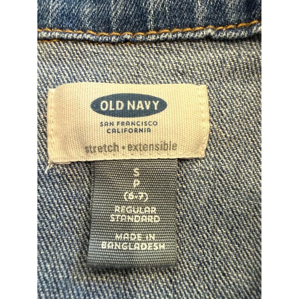 Old Navy Kids Unisex Stretch Denim Jacket Medium Wash Blue Size S 6-7
